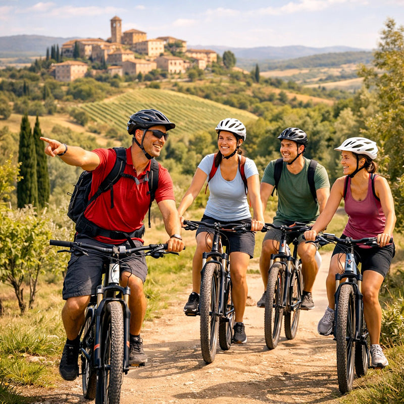 Guided bike rental experience in San Miniato, Tuscany, exploring the countryside with Inserrata