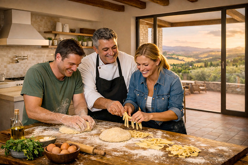 cooking class with inserrata private experience in tuscany at your place in your villa