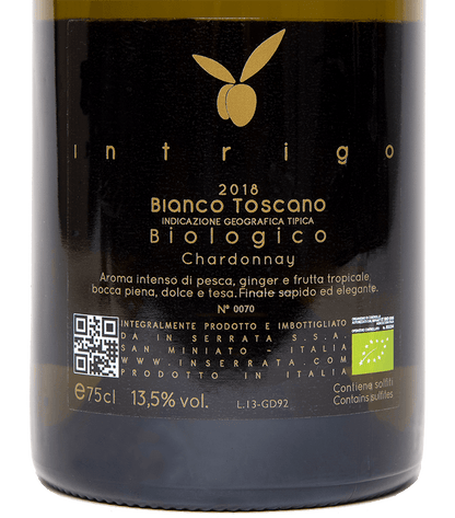 Intrigo vino bianco chardonnay biologico san miniato 